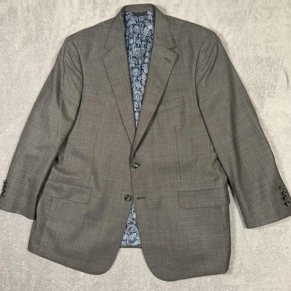Mens 42 Suit Jacket Sport Coat Blazer Drago Super 160s Wool Surgeon Cuffs READ
